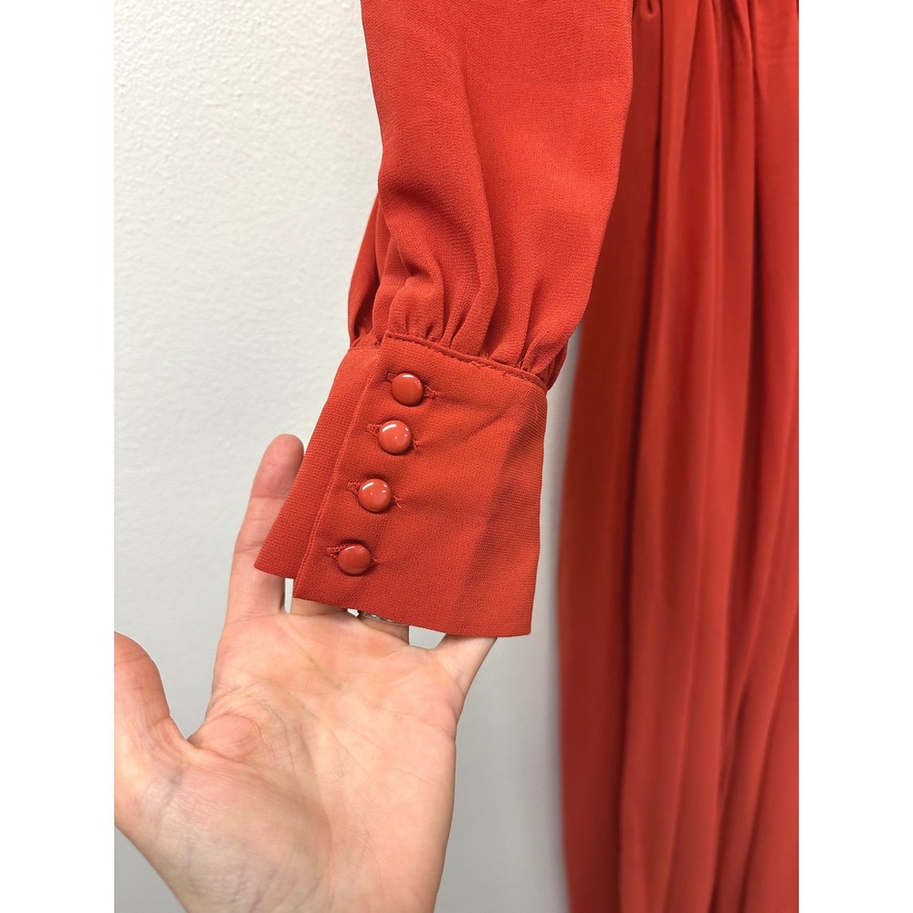 Baltic Born Celine Long Sleeve Chiffon Maxi Dress Rust XL - Picture 5 of 9
